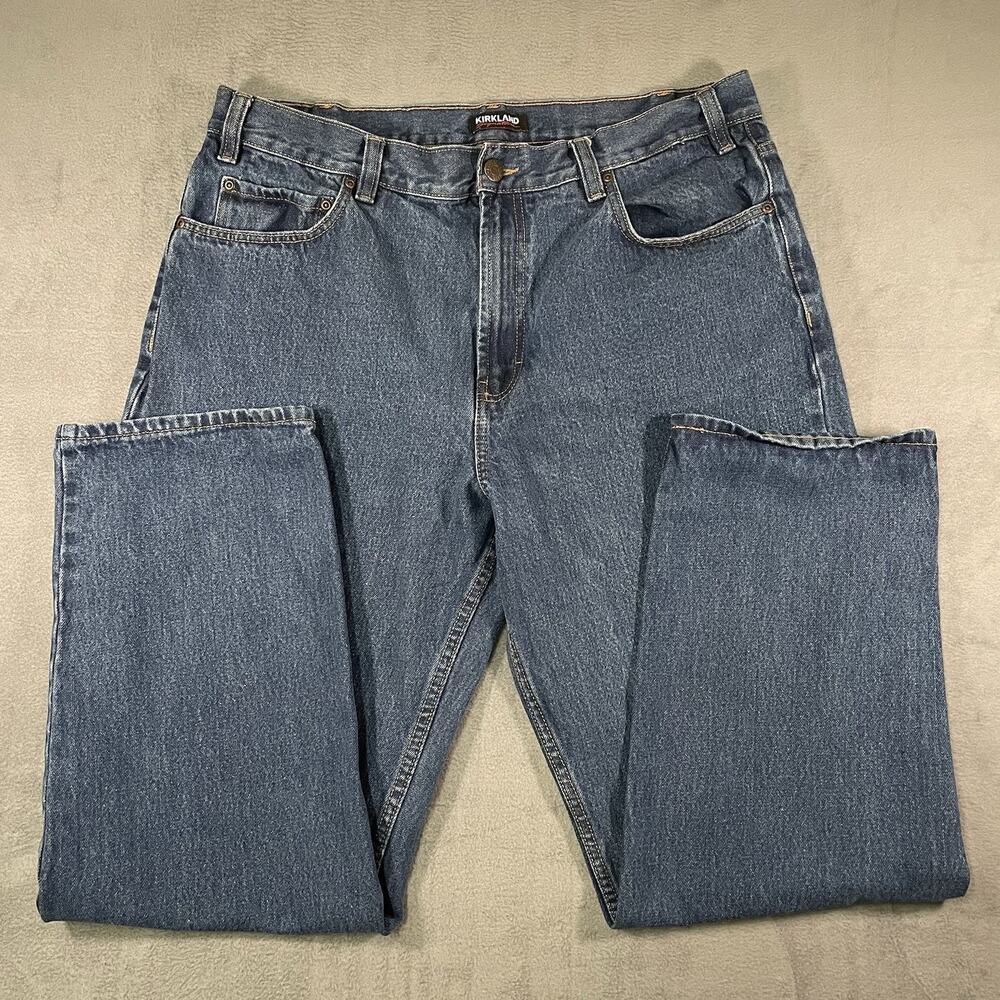 Kirkland Signature Jeans Blue Men’s 38x32 Straight Leg Cotton Denim Workwear
